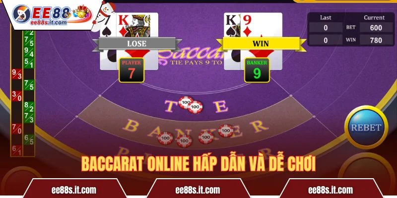 Baccarat online hấp dẫn và dễ chơi